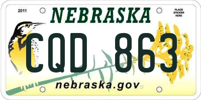 NE license plate CQD863