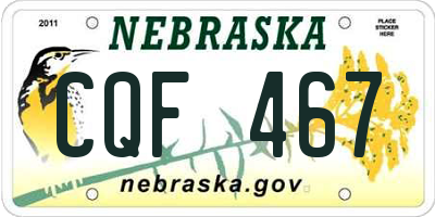 NE license plate CQF467