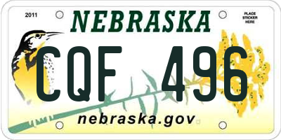 NE license plate CQF496