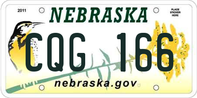 NE license plate CQG166