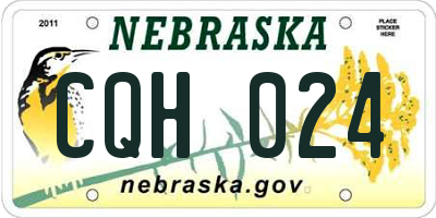 NE license plate CQH024