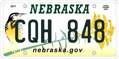 NE license plate CQH848