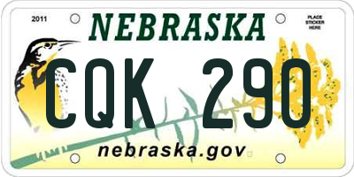 NE license plate CQK290