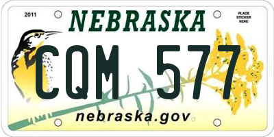 NE license plate CQM577