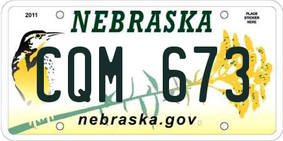 NE license plate CQM673