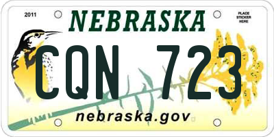NE license plate CQN723