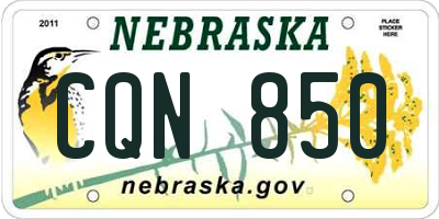 NE license plate CQN850