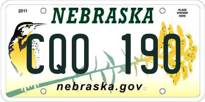 NE license plate CQO190