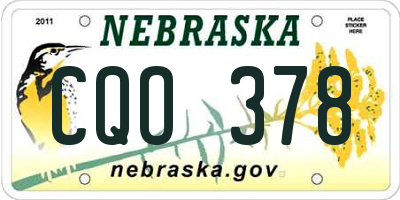 NE license plate CQO378