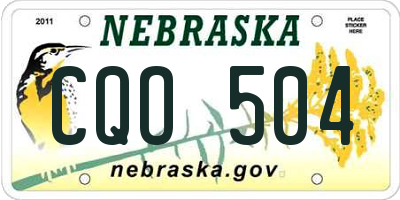 NE license plate CQO504