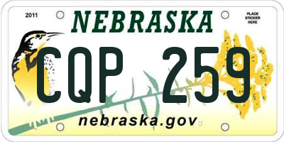 NE license plate CQP259