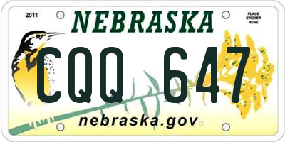 NE license plate CQQ647