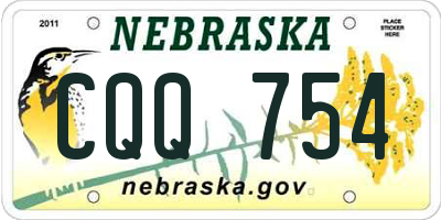 NE license plate CQQ754