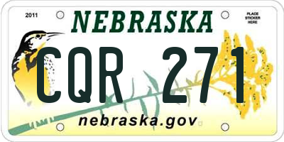 NE license plate CQR271