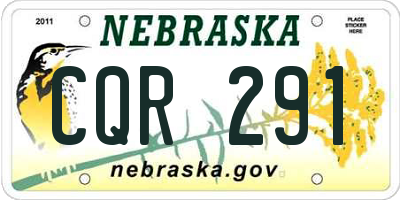 NE license plate CQR291