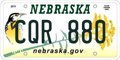NE license plate CQR880