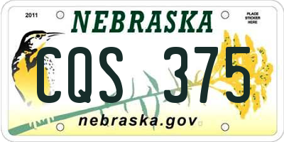 NE license plate CQS375