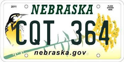 NE license plate CQT364