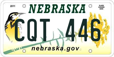 NE license plate CQT446