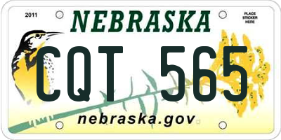 NE license plate CQT565