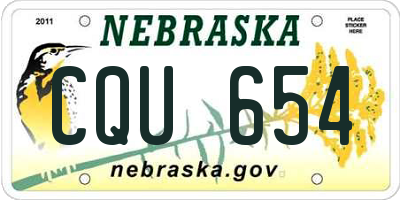 NE license plate CQU654