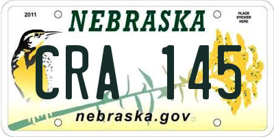 NE license plate CRA145