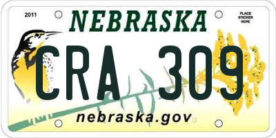 NE license plate CRA309