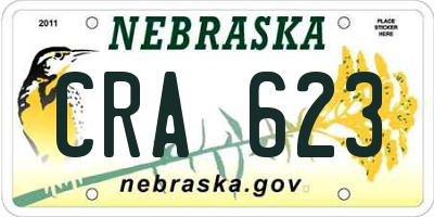 NE license plate CRA623