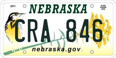 NE license plate CRA846