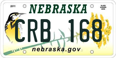 NE license plate CRB168