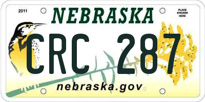 NE license plate CRC287