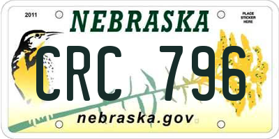NE license plate CRC796