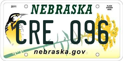 NE license plate CRE096
