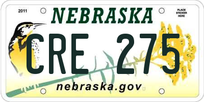 NE license plate CRE275