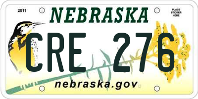 NE license plate CRE276