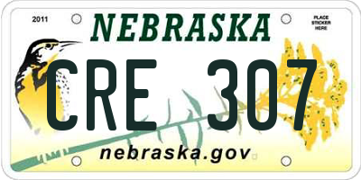 NE license plate CRE307
