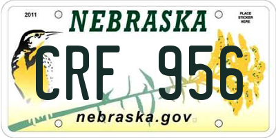 NE license plate CRF956