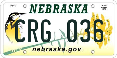 NE license plate CRG036