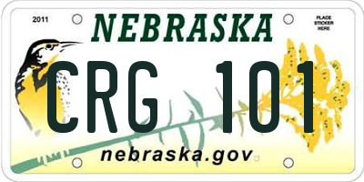 NE license plate CRG101