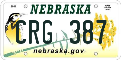 NE license plate CRG387