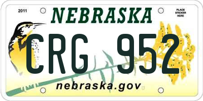 NE license plate CRG952