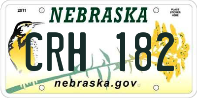 NE license plate CRH182