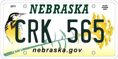 NE license plate CRK565