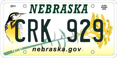 NE license plate CRK929