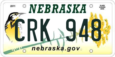 NE license plate CRK948