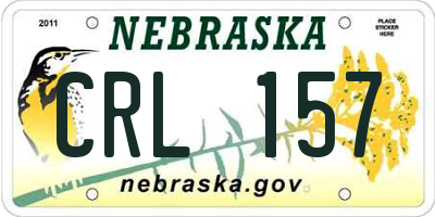 NE license plate CRL157