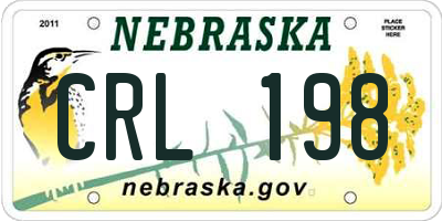 NE license plate CRL198