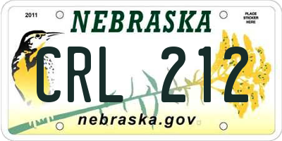 NE license plate CRL212