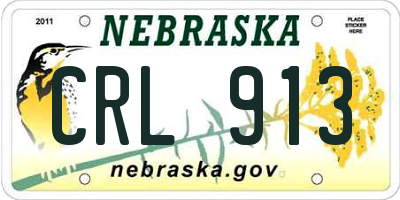 NE license plate CRL913