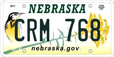 NE license plate CRM768
